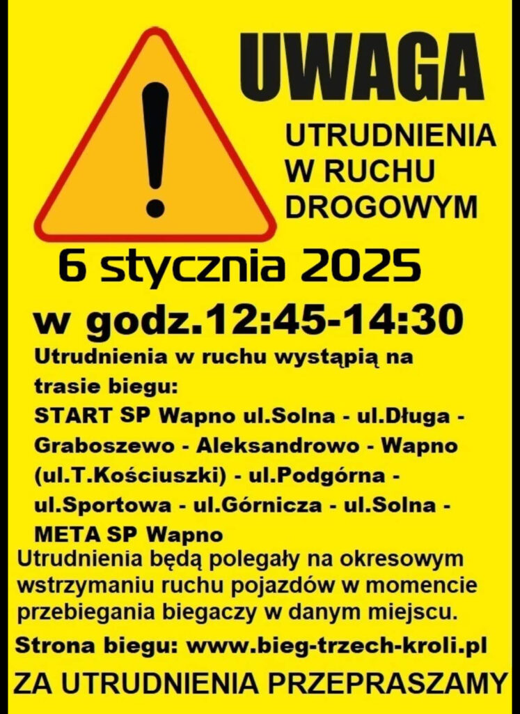 IMG_9054-747x1024 Utrudnienia w ruchu drogowym w Wapnie podczas VIII Biegu Trzech Króli